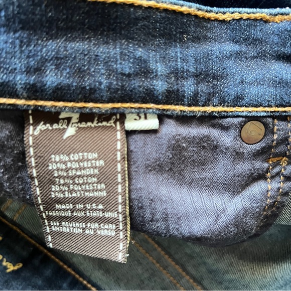 7 For All Mankind Straight Leg Dark Wash Denim Women’s Size 31 - Picture 8 of 9